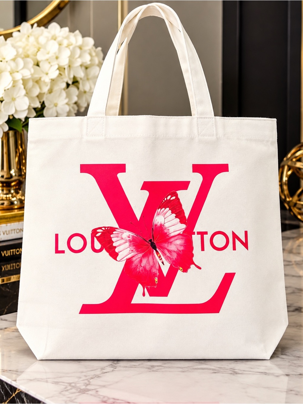 Canvas Butterfly Tote Bag